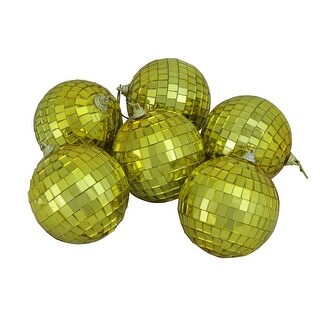 6ct Gold Mirrored Christmas Ball Ornaments 3.25" (80mm) - Bed Bath